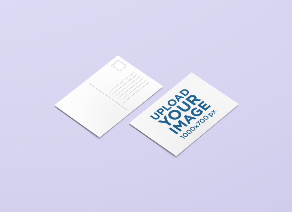 Placeit - Front and Back View Mockup of a Customizable Postcard