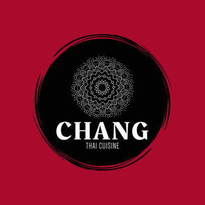 Thai Cuisine Logo Design Maker with a Mandala Graphic