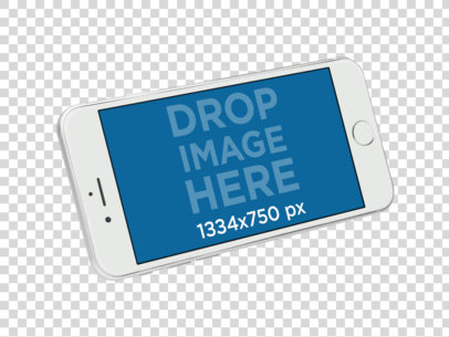 Floating White iPhone Mockup Over a Transparent Background