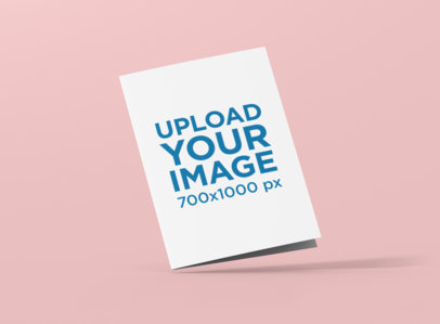 A5 Bifold Brochure Mockup with a Customizable Background 1370-el