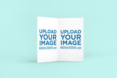 Mockup of an Opened Greeting Card Against a Customizable Backdrop 