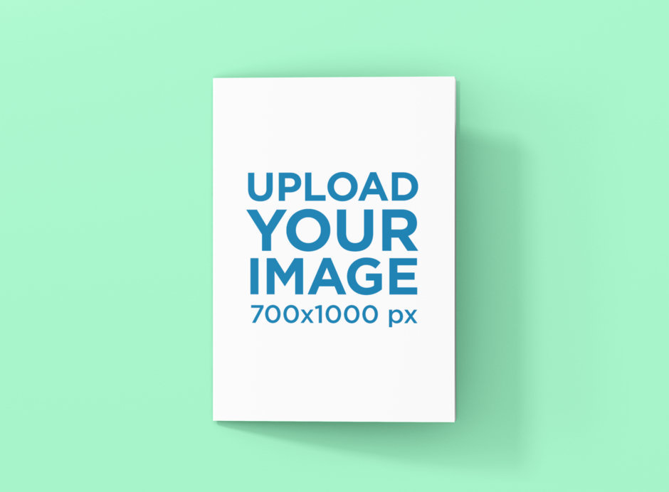 A5 Bifold Brochure Mockup Featuring a Plain Color Backdrop