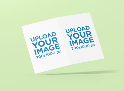 A5 Bifold Brochure Mockup Featuring a Customizable Background