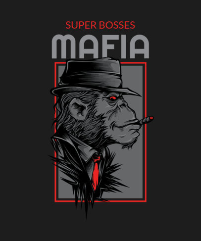 T-Shirt Design Maker Featuring Mafia Animals Graphics with Street Art Style