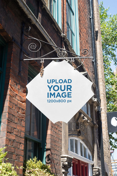 Mockup of a Diamond-Shaped Sign 