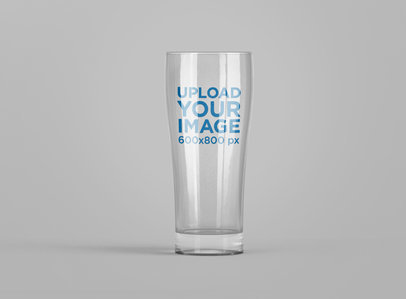 Mockup of a Beer Glass with Customizable Background