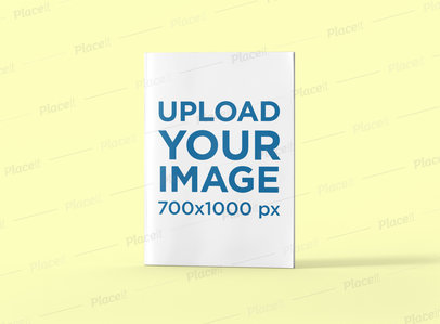 Minimal Mockup of an A4 Magazine Standing Against a Plain Color Background 1259-el