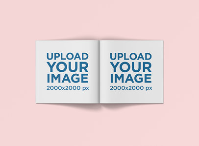  Minimal Mockup of a Square Magazine Against a Plain Color Background 1179-el