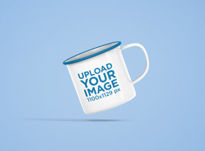 12 oz Color Rim Enamel Mug Mockup Featuring a Solid Color Backdrop 1202-el