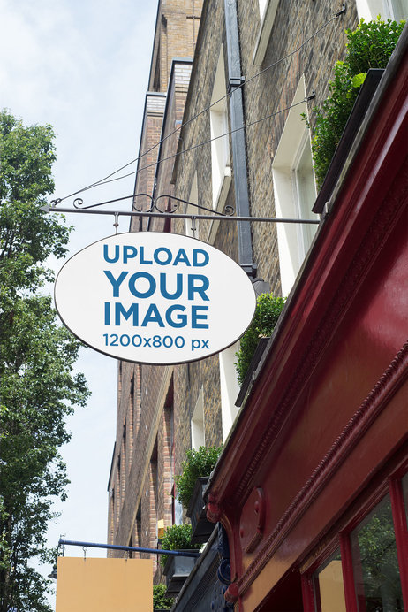 Placeit - Mockup of an Oval Sign