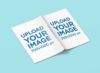 Mockup of a Magazine Placed Face-Down on a Solid Surface 1461-el