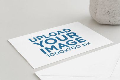 Greeting Card Mockup Featuring a Plain Surface