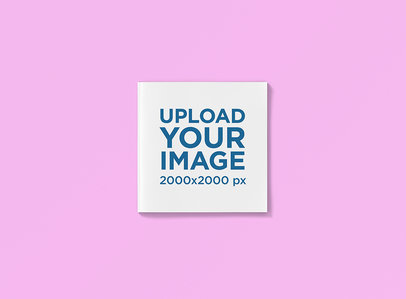 Square Magazine Mockup with a Plain Backdrop