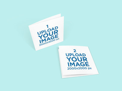 Mockup of Two Greeting Cards in a Minimalistic Setting