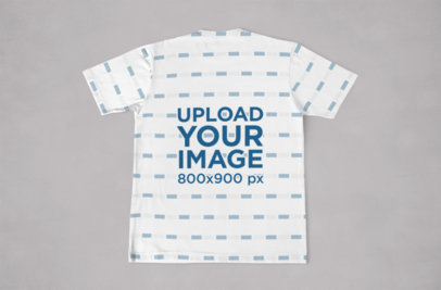 Sublimated Tee Mockup Against a Flat Surface