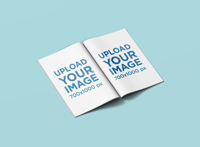Open Magazine Mockup with a Customizable Surface 