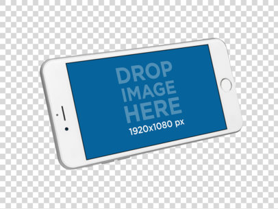 Mockup Featuring an iPhone 6 Plus Floating Over a Transparent Background