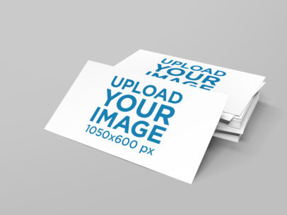 Mockup of a Bunch of Horizontal Business Cards with Customizable Background