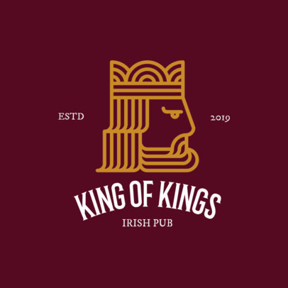 Irish Beer Brand Logo Maker with a King Icon