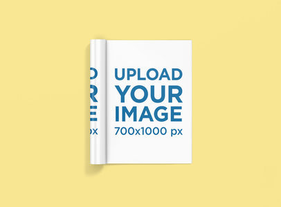 Mockup of a Rolled Magazine Lying Flat on a Customizable Surface 1468-el