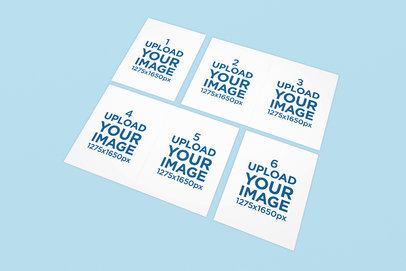 Mockup of a Set of Bifold Brochures Against a Flat Surface