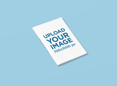 Mockup of an Angled Magazine Lying on a Flat Surface 