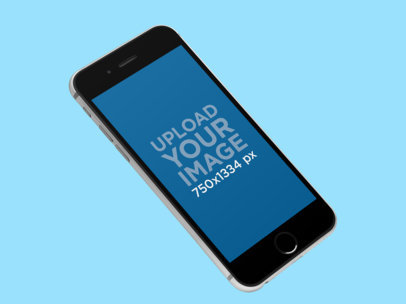 Mockup Featuring an Angled iPhone 7 Plus Floating Over a Transparent Background