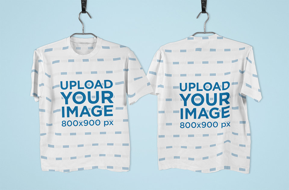 Both Sides Mockup of a Hanging Sublimated T-Shirt
