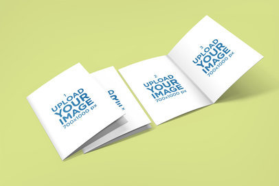Mockup of Three Greeting Cards Placed Over a Plain Surface