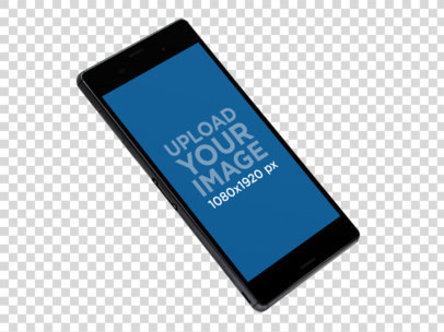 Floating Sony Xperia Z5 Mockup Over a Transparent Background