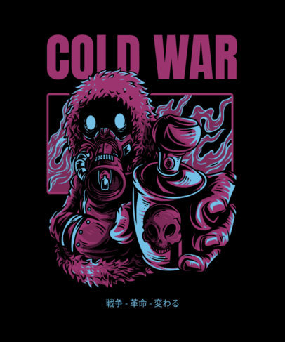 T-Shirt Design Maker Featuring a Masked Character with a Flaming Background 4i-el