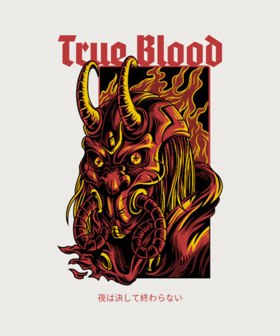 T-Shirt Design Generator Featuring a Demon-Like Character Graphic