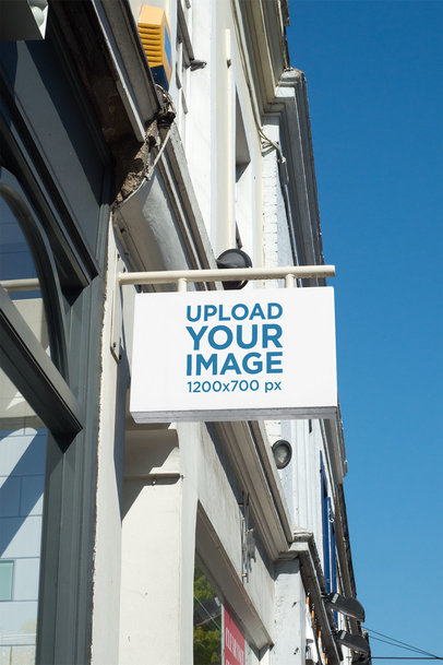 Sign Mockup Featuring a White Wall 