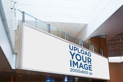 Mockup of a Billboard Inside a Mall 