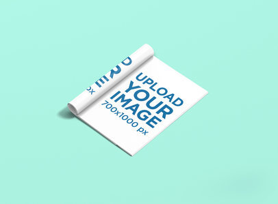 Mockup of a Rolled Magazine with Customizable Background