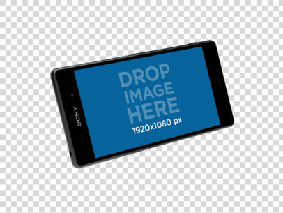 Mockup of a Floating Android Phone Over a Transparent Background