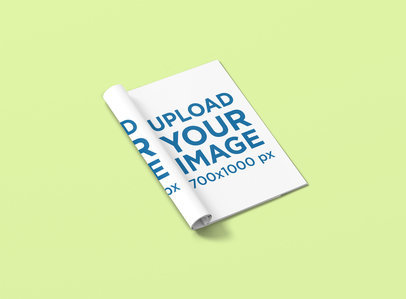Mockup of a Folded Magazine On a Plain Background 