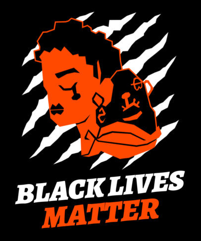 T-Shirt Design Maker for a BLM Movement with a Crying Face Graphic