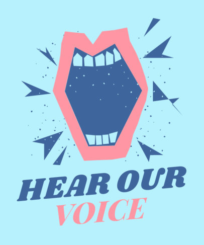 T-Shirt Design Template Featuring a Protesting Mouth Graphic 