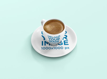 Mockup of an Espresso Cup Full of Coffee