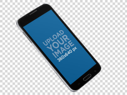 Mockup of a Samsung Galaxy in Vertical Position