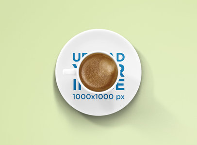 Plate Mockup Featuring an Espresso Cup