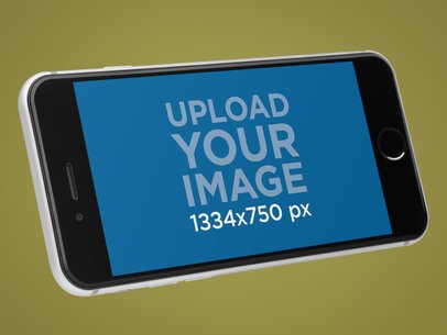 Mockup of a Black iPhone 6s Over a Null Background