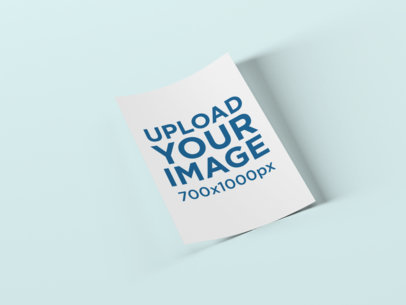 A4 Flyer Mockup with a Plain Color Backdrop 1583-el