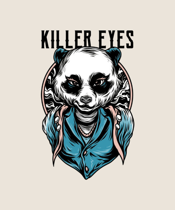 Placeit - Street Art Style T-Shirt Design Maker with a Panda Character