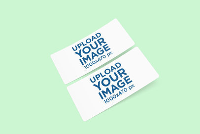 Gift Voucher Mockup with a Solid Color Background 