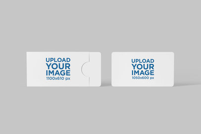 Mockup Featuring a Gift Card and Its Envelope Against a Plain Background 