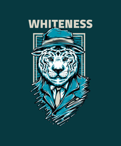 Mafia T-Shirt Design Maker Featuring a Suited White Tiger Illustration