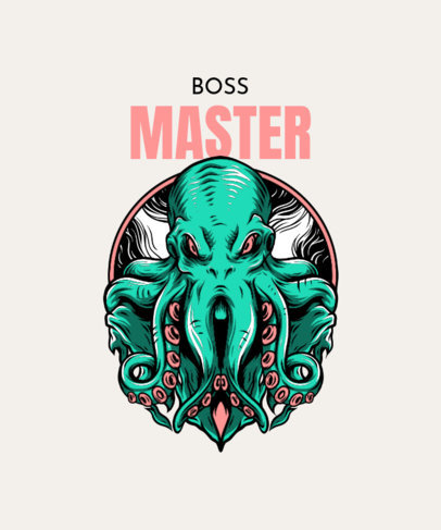 T-Shirt Design Generator Featuring an Aggressive-Looking Octopus 33m-el