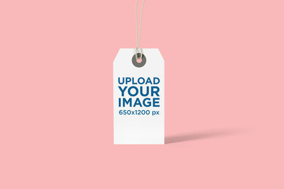 Brand Tag Mockup Featuring a Customizable Backdrop